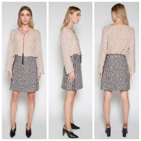 Metallic Leopard Jacquard A-Line Skirt โ Rose Gold & Black, Textured Statement - Picture 11 of 11